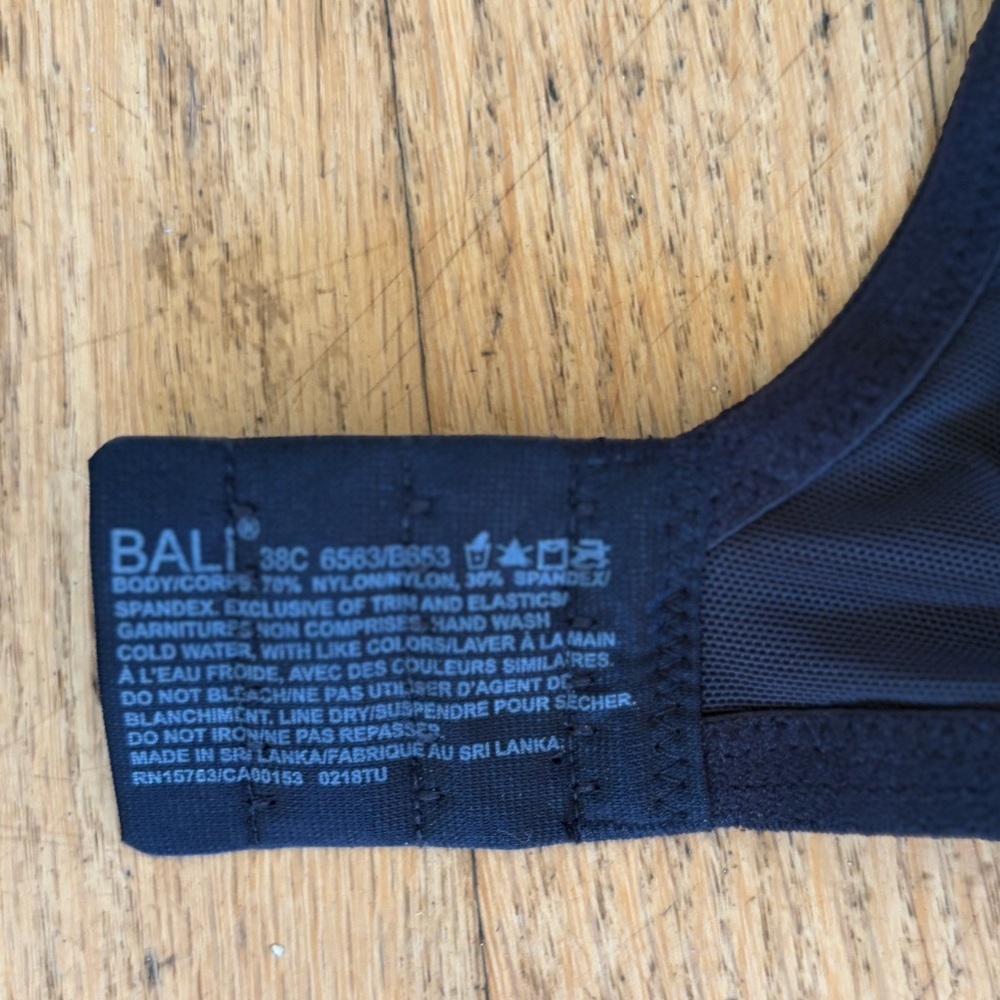 Bali underwire gravity defying bra 38C black new with tags - Picture 8 of 10